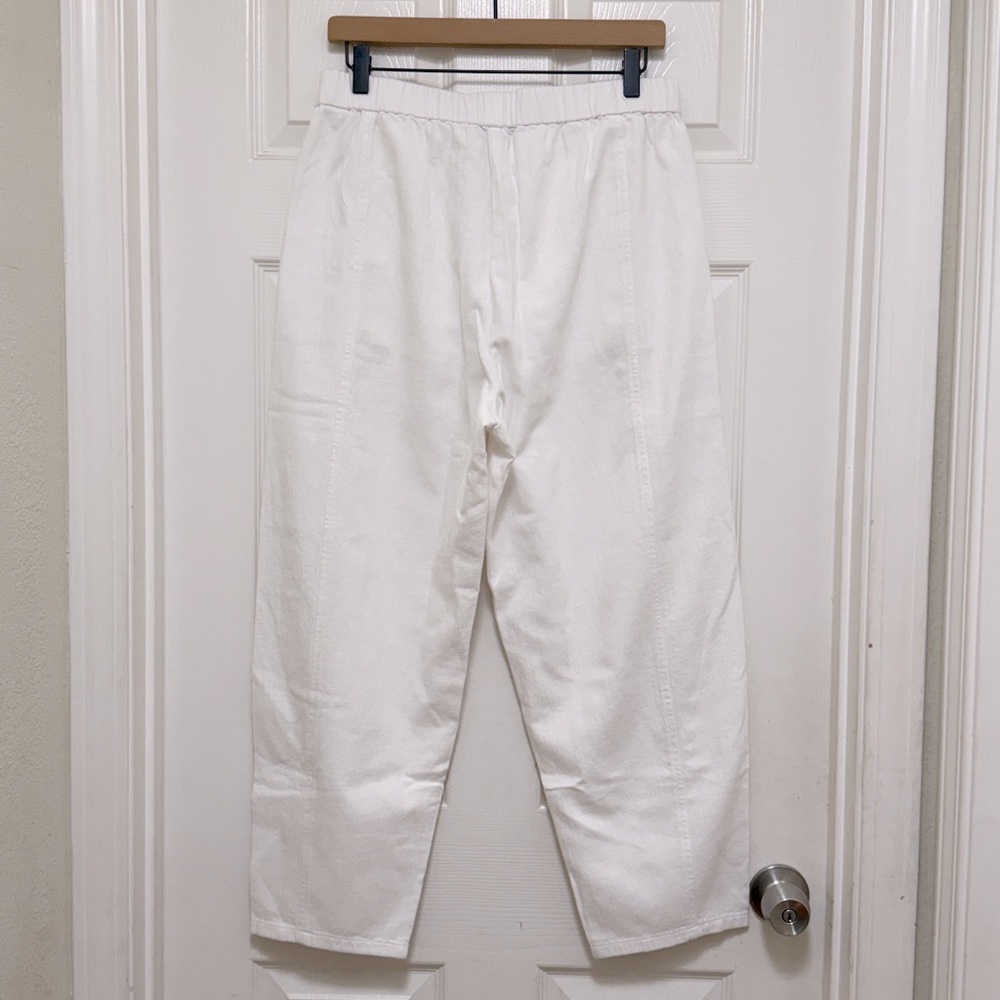 NWT Eileen Fisher Slubby Organic Cotton Linen Lantern Pant in White - Picture 10 of 12
